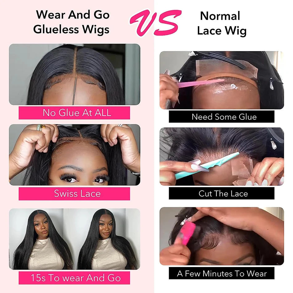 Bone Straight Glueless Wig Human Hair Ready To Wear 4X4 5X5 Hd Lace Preplucked Closure Wig Pre Cut Frontal 100% Human Hair Wigs WeWave Wig Store Store no.: 110341705