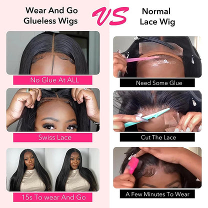 Bone Straight Glueless Wig Human Hair Ready To Wear 4X4 5X5 Hd Lace Preplucked Closure Wig Pre Cut Frontal 100% Human Hair Wigs WeWave Wig Store Store no.: 110341705