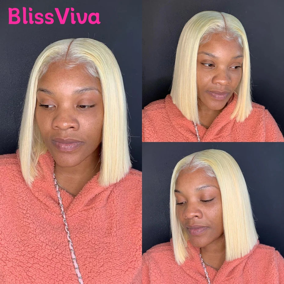 13x6 Short Bob Wigs Silver Grey Lace Front Wigs Human Hair Pre Plucked Ash Gray Blonde 613 Lace Frontal Wig Human Hair Bob Wig BlissViva Hair Store 1103372311