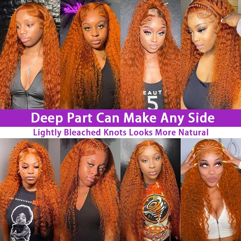 13x6 Water Wave Orange Ginger Lace Front Wig Human Hair 30 38 Inch 13x4 Deep Wave Lace Front Wigs Orange Curly Human Hair Wig Sierde Hair Store Store ID 1104033622