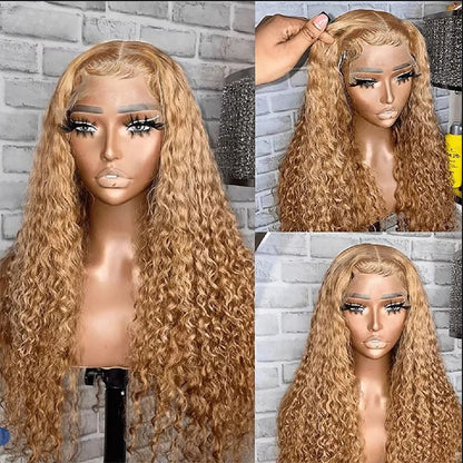 13x6 Deep Wave Lace Front Wigs Human Hair Honey Blonde HD Transparent Lace Frontal Wigs Human Hair #27 Curly Wigs Human Hair Wig HairStar Wigs