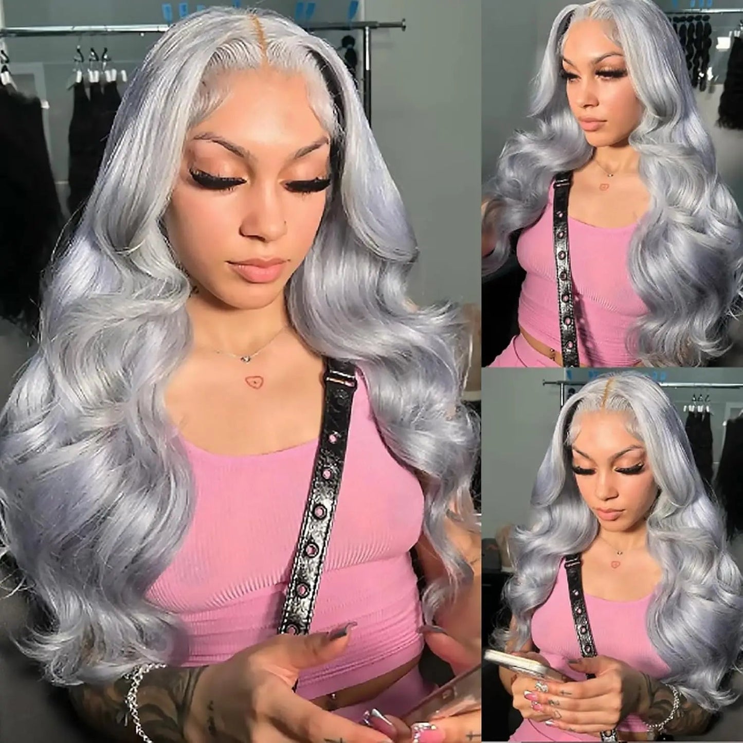 13x6 Silver Grey Body Wave Lace Front Human Hair Wigs Pre Plucked 613 HD Frontal Wigs Brazilian Cosplay Colored Human Hair Wig Fiquetel US Store Store no.: 1104072973