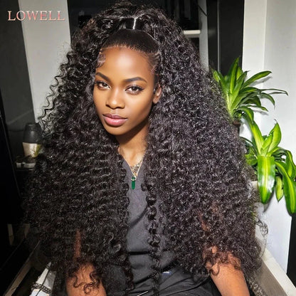 Deep Wave Frontal Wig Hd Lace Wig 13x6 100% Curly Human Hair Wig Accessories For Women Preplucked 13x4 Lace Front  wigs Lowell Official Store 5871643