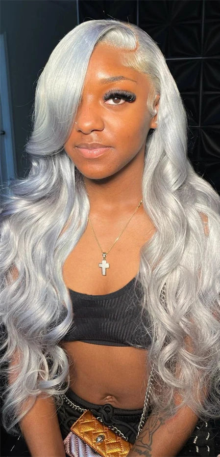 16-42 inch 13x6 Grey Colored Lace Front Human Hair Wigs For Women Body Wave Teal Blue Lace Frontal Wig Hot Pink Purple Lace Wigs Verochic Store Store no.: 1104704776