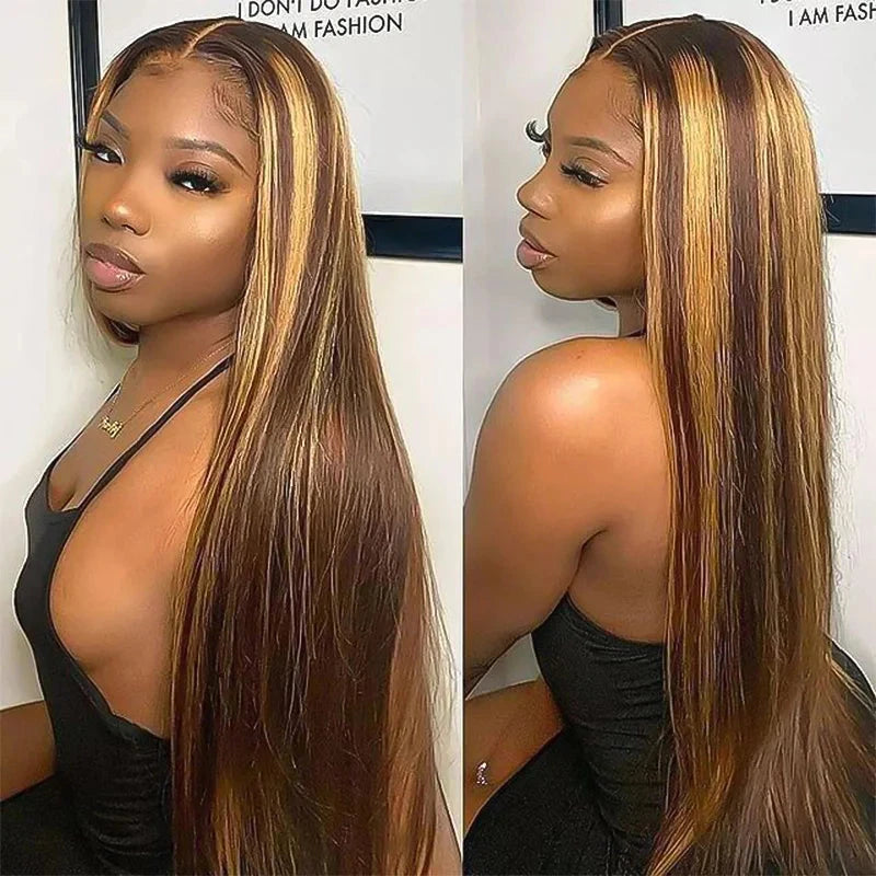 Highlight Wig 13x6 Hd Lace Frontal Wig Natural Hairline PrePlucked 30 Inch 13x4 Honey Blonde Straight Lace Front Wigs Human Hair Lafino Beauty Hair US Store Store ID 1103585107