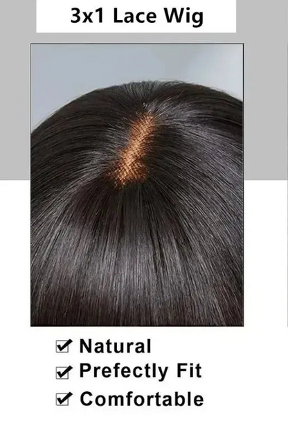 3x1 Middle Part Lace Wig Bone Straight Cheap Wigs 250 Density Full Machine Made Human Hair Wig with Bangs on Clearance Sale HairStar Wigs