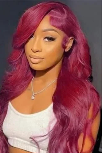 13x6 Body Wave Lace Front Wig 99J Burgundy Lace Frontal Wig HD Transparent Lace Frontal Wig Human Hair Pre Plucked 99j Red Color HairStar Wigs