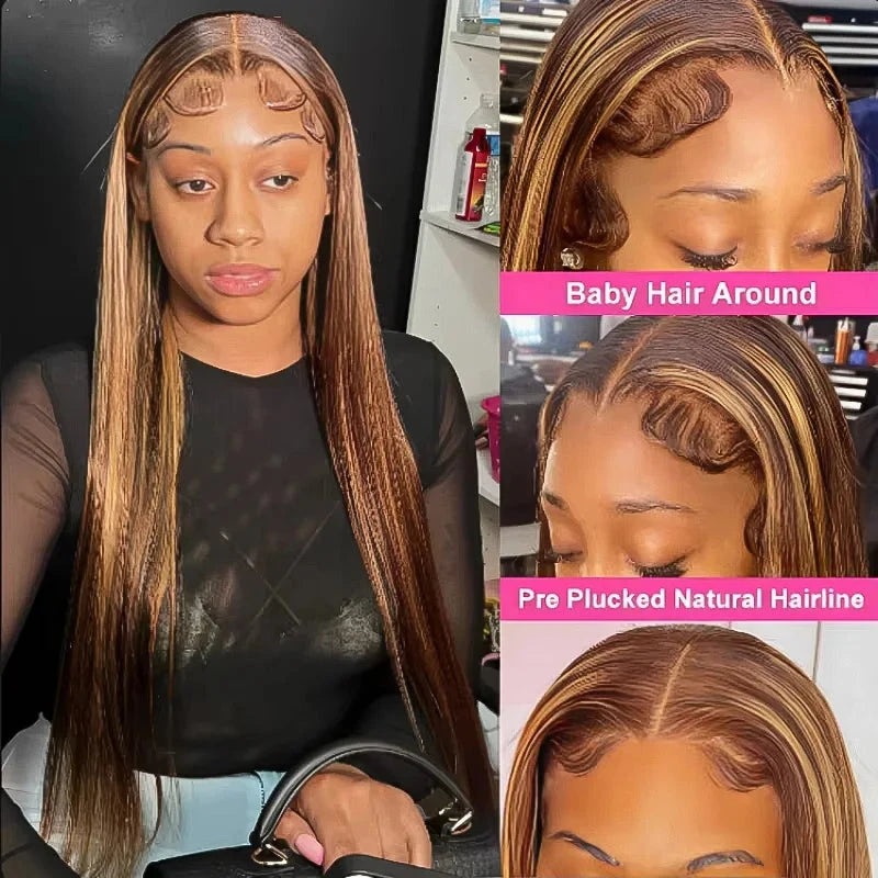 Highlight Wig 13x6 Hd Lace Frontal Wig Natural Hairline PrePlucked 30 Inch 13x4 Honey Blonde Straight Lace Front Wigs Human Hair Lafino Beauty Hair US Store Store ID 1103585107