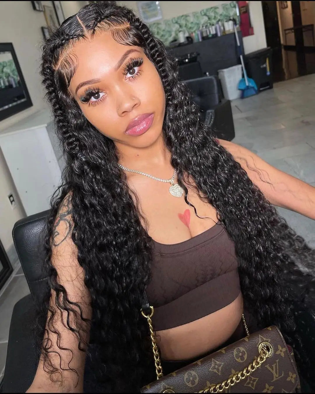 300% Density Curly Wig 40 50 Inch 13x6 13x4 HD Lace Frontal Human Hair Wig Brazilian 360 Full Lace Front Deep Wave Wig For Women AMYTUD US Store Store ID 1104081820