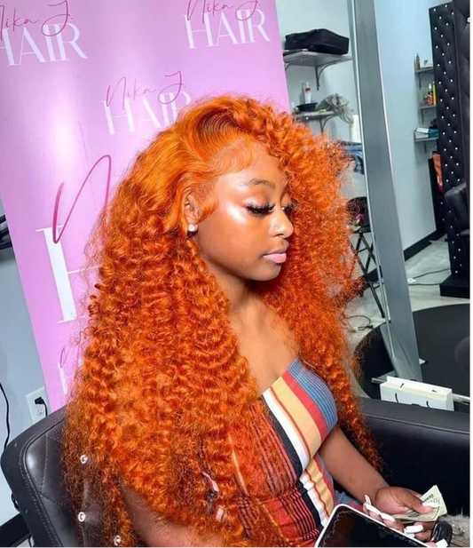 Water Wave Wig – Ginger Orange – 13x6 Lace – Ginger Reign Sierde Hair Store Store ID 1104033622