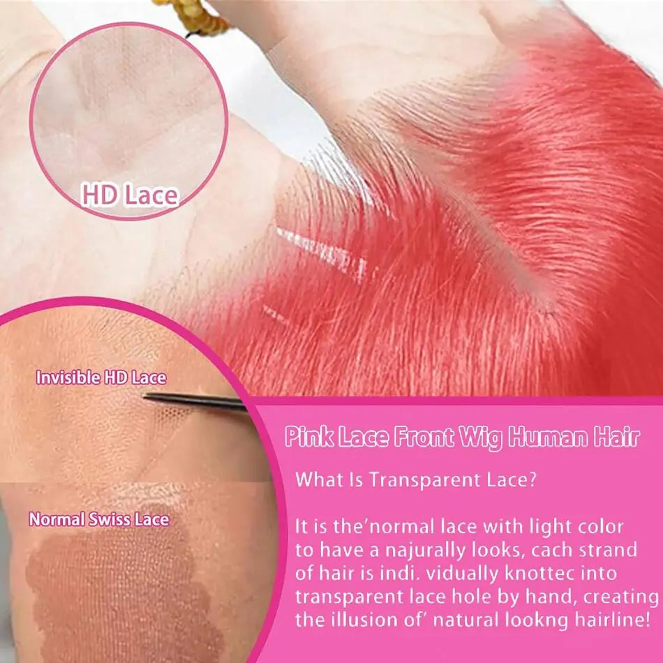 Body Wave Pink Lace Front Wig Human Hair 13x6 613 Blonde Body Wave Lace Front Wigs Human Hair Pre Plucked Colored 250% Density HairStar Wigs