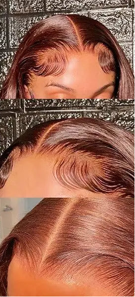 Body Wave Reddish Brown 200% Density 13x6 Frontal Wig Brazilian Virgin Hair HD Transparent Lace wig Pre plucked Hair Front Wig Wig Queen US Store Store ID 1103587128