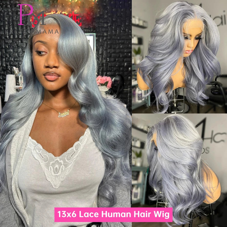 13x6 Cyan Blue Lace Front Wig Body Wave Light Green Lace Front Wig Human Hair Pre Plucked Blonde 613 Lace Frontal Wigs For Women Hairsoboom Store Store ID 1103586186