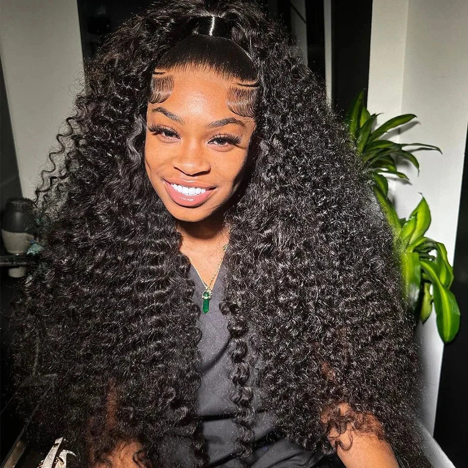 Deep Wave Frontal Wig Hd Lace Wig 13x6 100% Curly Human Hair Wig Accessories For Women Preplucked 13x4 Lace Front  wigs Lowell Official Store 5871643