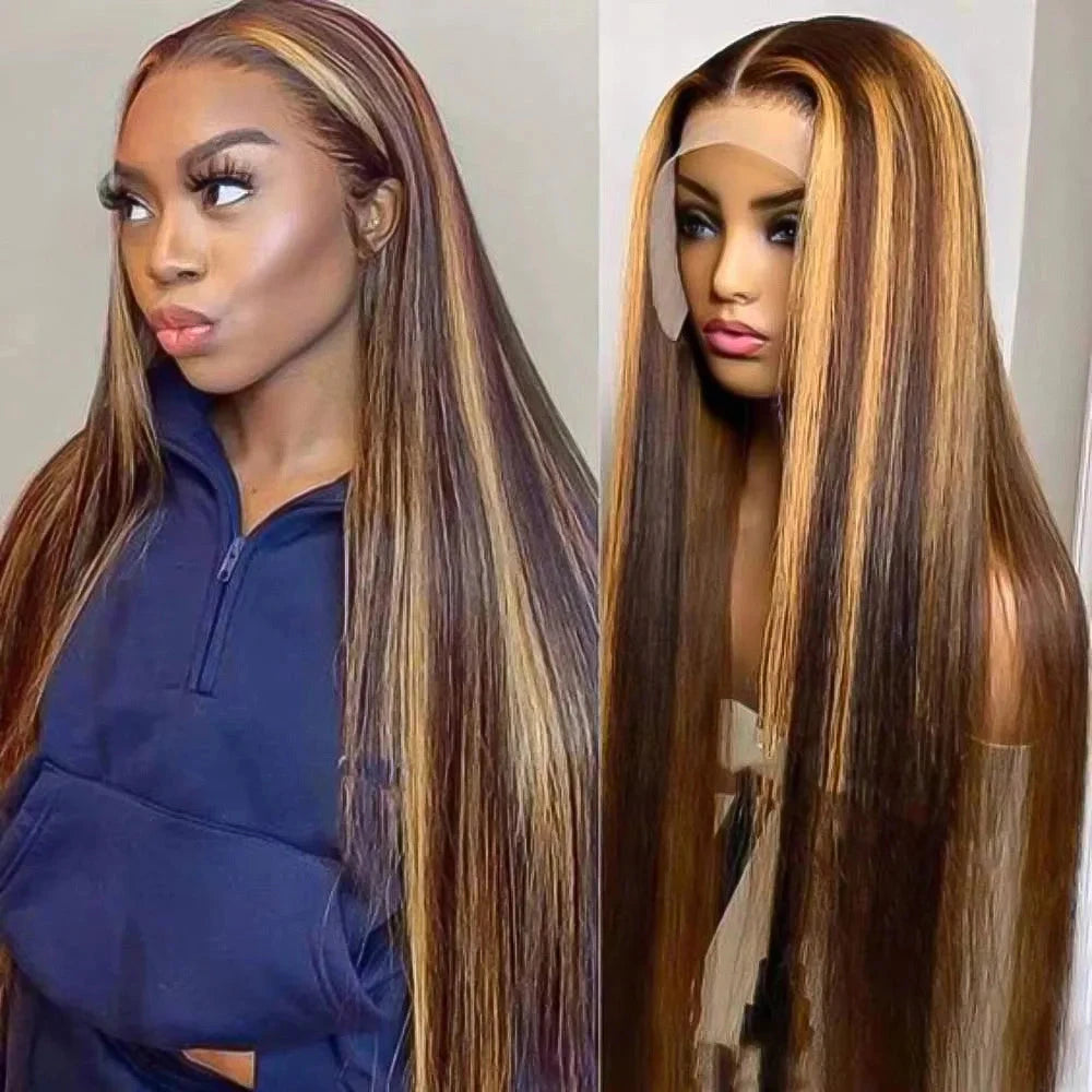 Highlight Wig 13x6 Hd Lace Frontal Wig Natural Hairline PrePlucked 30 Inch 13x4 Honey Blonde Straight Lace Front Wigs Human Hair Lafino Beauty Hair US Store Store ID 1103585107
