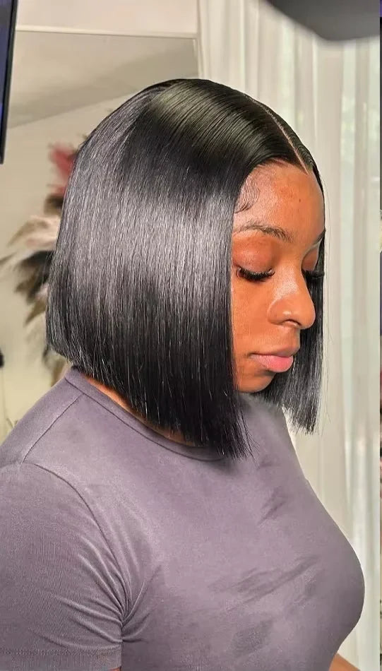 Bone Straight Bob Wigs Human Hair Pre Plucked Transparent Lace Frontal Wig Cuticle Aligned 100% Human Hair 13x4 Short Bob Wigs Livia Human Hair Store 1103844251