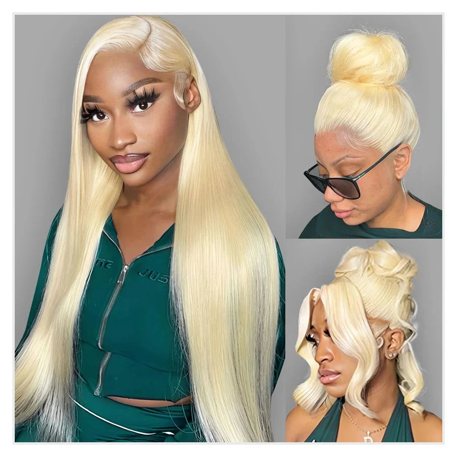 Blonde 360 Lace Frontal Wigs Human Hair 200% Density 613 Stright Lace Front Wig Human Hair Pre Plucked 360 Full Lace Wigs 38inch Hairsoboom Store 1103586186