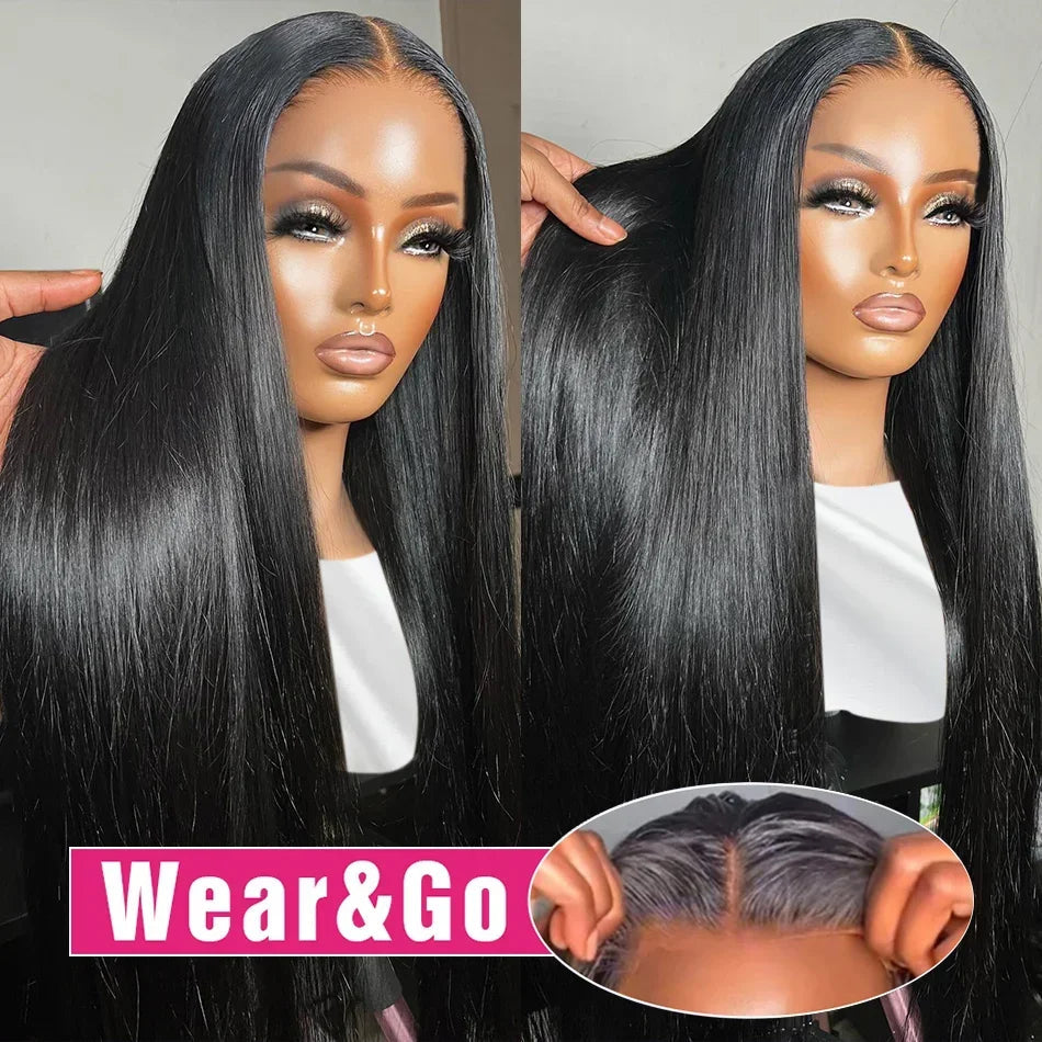 Glueless Wigs Human Hair Ready To Wear Bone Straight Lace Front Wigs Human Hair 4x4 5x5 Pre Cut Hd Lace Closure Wigs For Women Lafino Hair Wig Store 1103410090