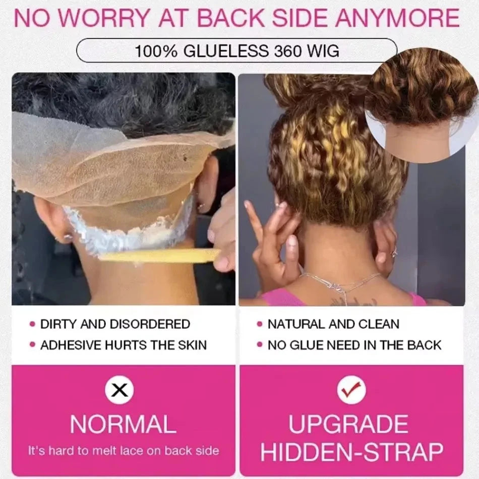 360 Full Lace Wig 427 Highlight Wig Human Hair Deep Wave Frontal Wig Honey Blonde 13X4 Curls Wigs Lace Front Frontal 250 Density SIXQUEEN Wig Store Store ID 1104602052