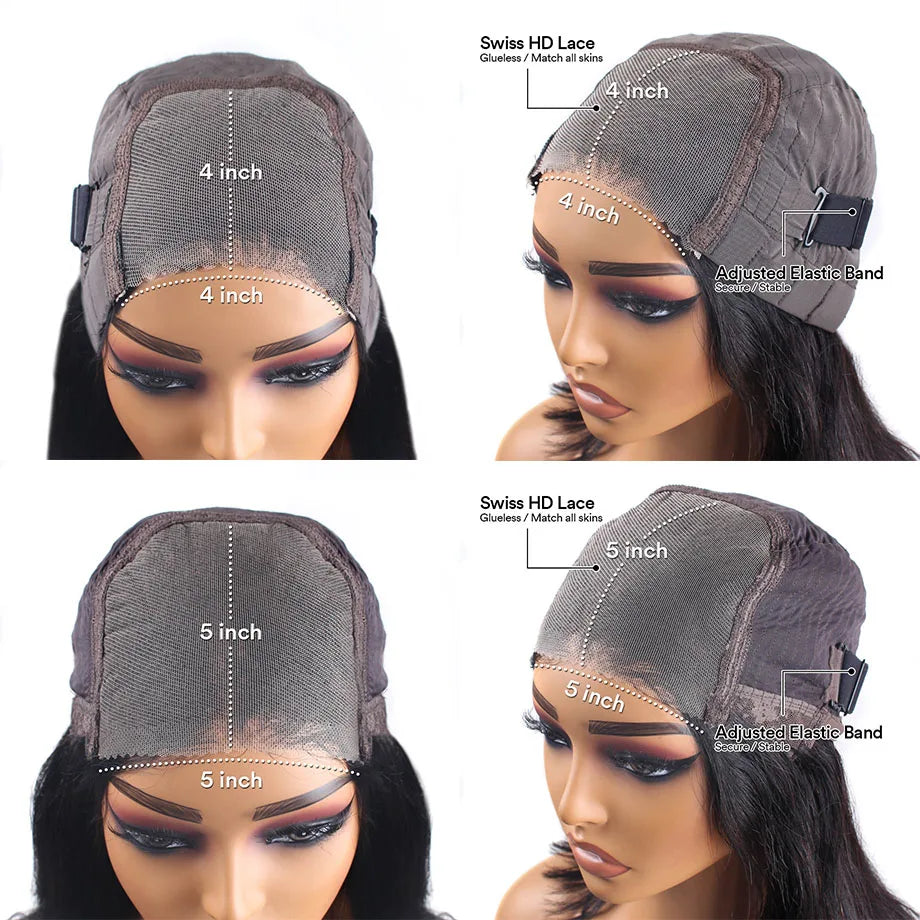 Glueless Wigs Human Hair Ready To Wear Pre Cut 4x4 5x5 Hd Lace Closure Deep Wave Curly Human Hair Wigs Brazilian Water Wave Wig Nneka Hair Store 1102997309