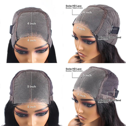 Glueless Wigs Human Hair Ready To Wear Pre Cut 4x4 5x5 Hd Lace Closure Deep Wave Curly Human Hair Wigs Brazilian Water Wave Wig Nneka Hair Store 1102997309