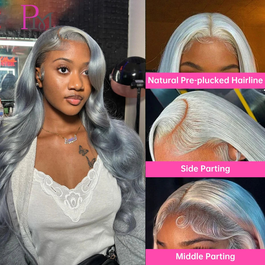 13x6 Cyan Blue Lace Front Wig Body Wave Light Green Lace Front Wig Human Hair Pre Plucked Blonde 613 Lace Frontal Wigs For Women Hairsoboom Store Store ID 1103586186