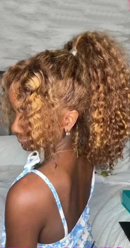 Honey Blonde 360 Lace Front Wig Human Hair 250 Density Deep Wave Highlight Curly Brown 13X4 Lace Frontal Wigs 427 Brazilian Hair HairStar Wigs