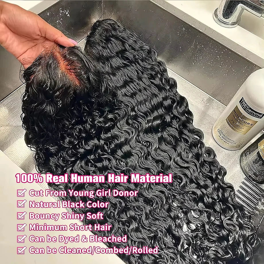 Glueless Wigs Human Hair Ready To Wear Pre Cut 4x4 5x5 Hd Lace Closure Deep Wave Curly Human Hair Wigs Brazilian Water Wave Wig Nneka Hair Store 1102997309