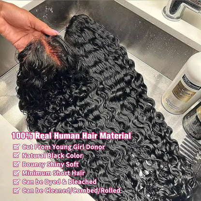Glueless Wigs Human Hair Ready To Wear Pre Cut 4x4 5x5 Hd Lace Closure Deep Wave Curly Human Hair Wigs Brazilian Water Wave Wig Nneka Hair Store 1102997309