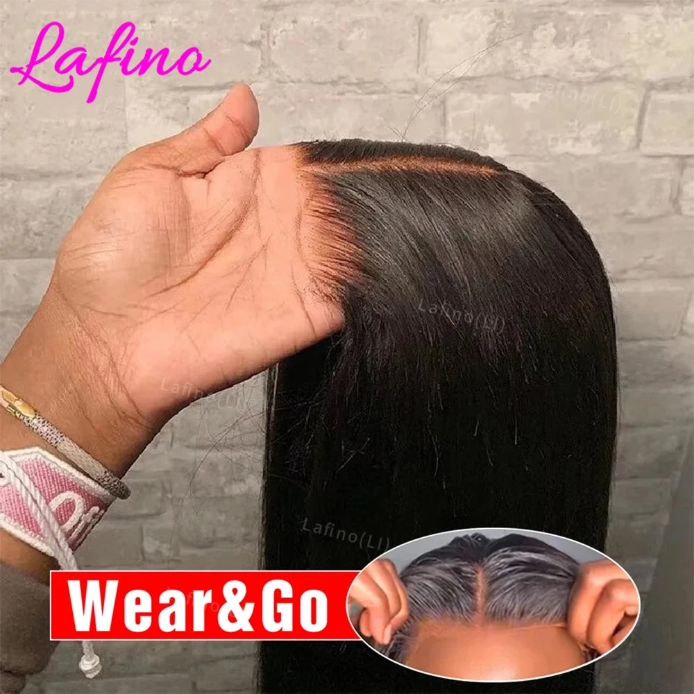 Glueless Wigs Human Hair Ready To Wear Bone Straight Lace Front Wigs Human Hair 4x4 5x5 Pre Cut Hd Lace Closure Wigs For Women Lafino Hair Wig Store 1103410090