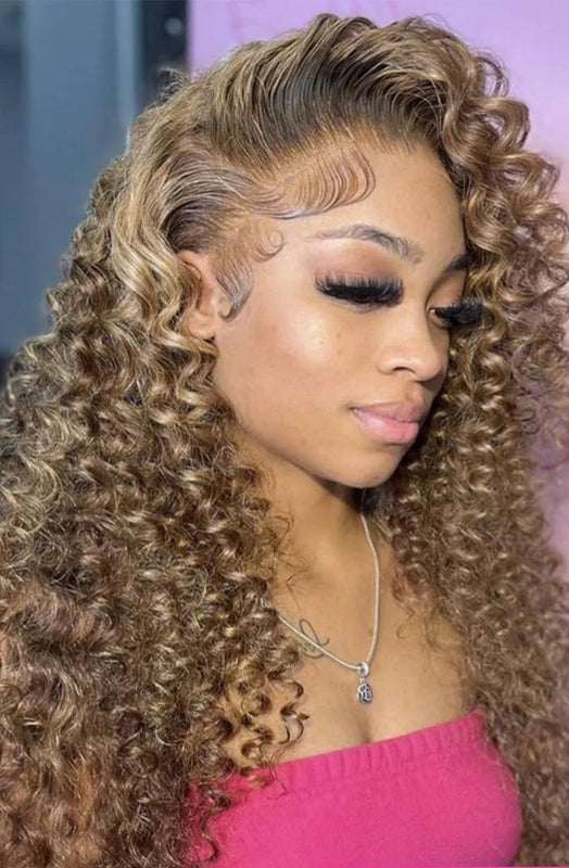 Lafino Wig 250% Density 27 Honey Blonde Wig Human Hair 13x6 Curly Wigs Deep Wave Lace Front Wig 13x4 Lace Front Human Hair Wig Lafino Wig US Store ID 1105207236