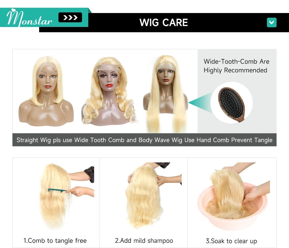 1B 613 Full Lace Wigs Blonde Ombre Body Wave Lace Front Wig 200 250 High Density 13x6 Lace Front Human Hair Wigs for Black Women Monstar Official Store 612972