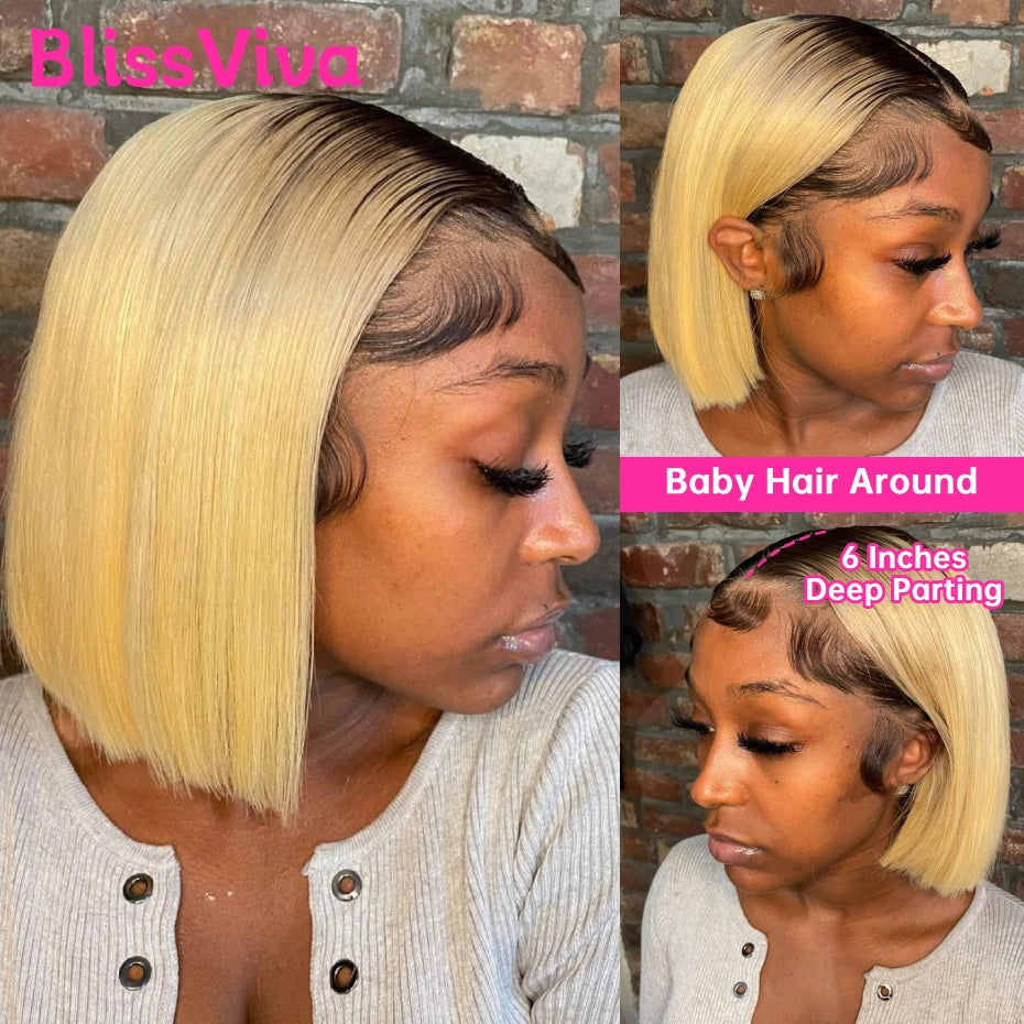 13x6 Short Bob Wigs Silver Grey Lace Front Wigs Human Hair Pre Plucked Ash Gray Blonde 613 Lace Frontal Wig Human Hair Bob Wig BlissViva Hair Store 1103372311