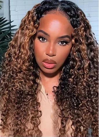 Highlight Wig Human Hair Curly 13X4 13X6 Hd Lace Frontal Wig Deep Wave Lace Front Wig P4/27 1B30 Ombre Colored Pre Plucked Wigs HairStar Wigs