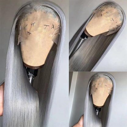 13x6 Silver Grey Straight Lace Front Human Hair Wigs Pre Plucked 613 Blonde Body Wave Frontal Wigs For Women Brazilian Hair Wigs Verochic Store Store ID 1104704776