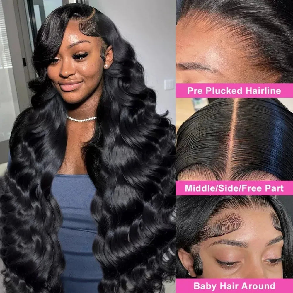 30 38 Inch 200 Density Frontal Wig For Black Women Brazilian Body Wave Wigs Human Hair 5x5 Glueless Hair 13x6 360 HD Front Wigs Super Wigs US Store Store ID 1104270951