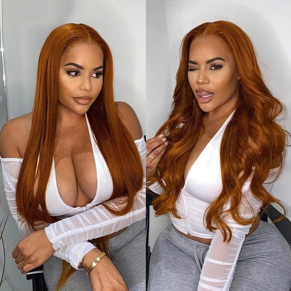 13x6 Ginger Blonde Fall Colored Human Hair HD Lace Front Wigs Straight Honey Blonde Human Hair Wig Transparent Lace Frontal Wigs HairStar Wigs