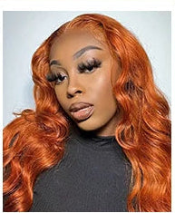Ginger Orange 13x6 Lace Front Wigs Human Hair 200% Density Body Wave Wig 350 Colored Human Hair Wig Pre Plucked XCLS Beauty Hair Store Store ID 1104268357