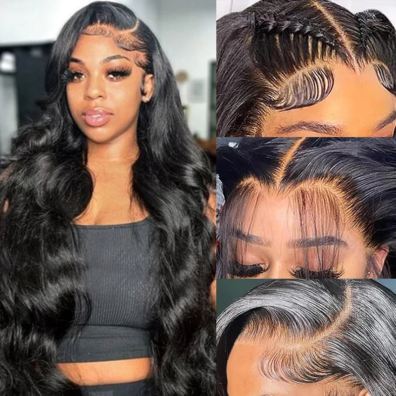 Natural Color Body Wave 13x4 Lace Front Wigs Human Hair Pre Plucked 13x6 Transparent Lace Frontal Wig With Baby Hair 32 inch Ridisi Hair Store Store ID 1104033737