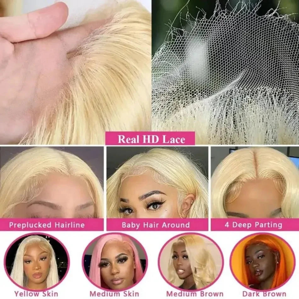 613 Hd Lace Frontal Wigs 13X6 Lace Front Wigs Blonde Straight Human Hair Wigs 40 Inch 230 Density Brazilian Hair For Black Women Afybea GlowHair Store 1105053546