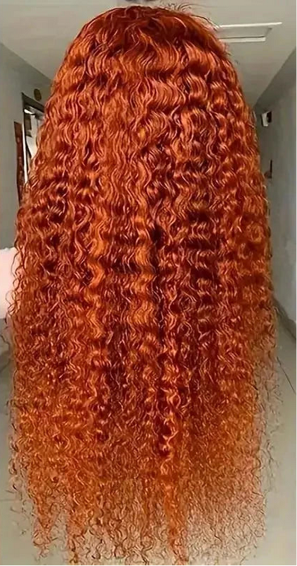 Water Wave Ginger Lace Front Wigs Human Hair 13x4 13x6 #350 Colored Wigs 100% Brazilian Human Hair Deep Curly Wigs Orange Ginger XCLS Beauty Hair Store ID 1104268357