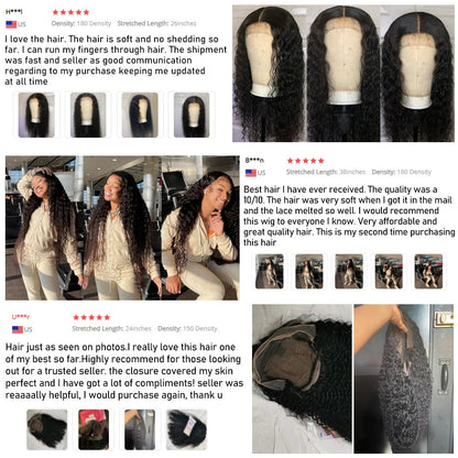 250 Density Loose Deep Wave 30 40 Inches 13x4 Transparent  Lace Front Human Hair Wigs Brazilian Water Curly Lace Frontal Wig POKER FACE Official Store 3440006
