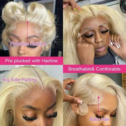 30 40 Inch 13x6 Lace Frontal Wig 613 Blonde Body Wave 13x4 Lace Front Wig Pre plucked Brazilian Human Hair Wigs 200 Density HairStar Wigs