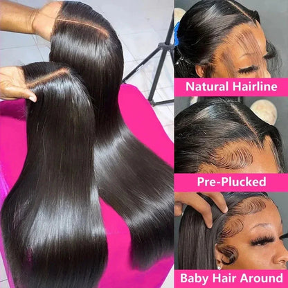 Glueless Wigs Human Hair Ready To Wear Bone Straight Lace Front Wigs Human Hair 4x4 5x5 Pre Cut Hd Lace Closure Wigs For Women Lafino Hair Wig Store 1103410090