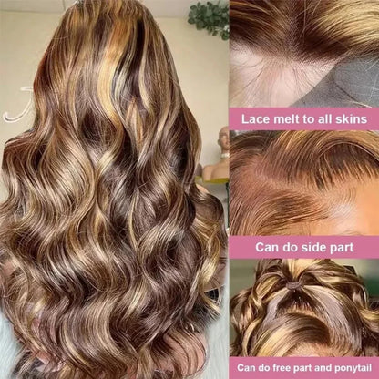 427 Highlight Body Wave Human Hair Wigs 13X6 Hd Lace Frontal Wig 230 Density Brazilian Colored 40 Inch Lace Front Wigs For Women Afybea GlowHair Store 1105053546