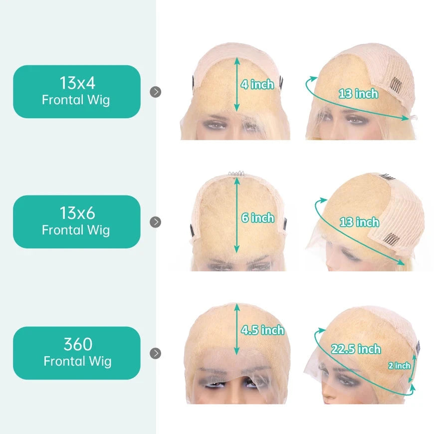 13x4 13x6 360 HD Transparent 613 Honey Blonde Color Lace Front Human Hair Wigs for Women Raw Brazilian Straight Lace Frontal Wig Hairsoboom Store 1103586186