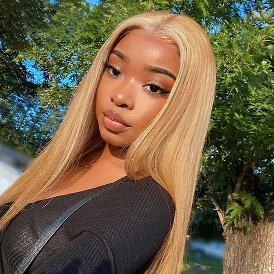 13x6 Honey Blonde HD Lace Front Human Hair Wigs Straight #27 Colored 180% HD Transparent Lace Frontal Wigs PrePlucked For Women AE SELECTED Colored Wigs Store Store ID 1103598271