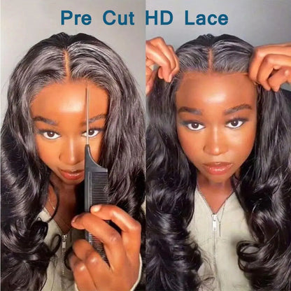 Glueless Wig Human Hair Ready To wear Pre Cut Pre Plucked 4x4 5x5 Hd Transparent Body Wave Lace Closure Wig Brazilian Wigs HairStar Wigs