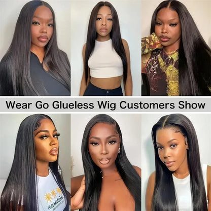 Glueless Wigs Human Hair Ready To Wear Bone Straight Lace Front Wigs Human Hair 4x4 5x5 Pre Cut Hd Lace Closure Wigs For Women Lafino Hair Wig Store 1103410090