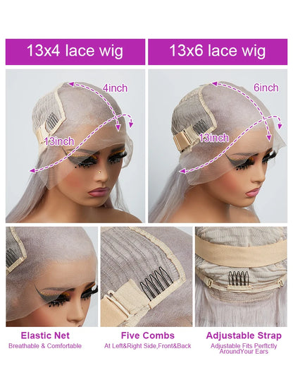 Straight Wig HD Lace – Silver Grey - 13x6 – Glacier